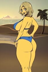 ai_generated ass_focus banana_zombie beach yellow_body zombie_catchers