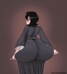 ass bleach dress dress_inside_ass kuchiki_rukia nimebooty