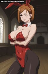 ai_generated aindroidparanoid ass big_breasts big_butt breasts bunny_ears bunny_girl bunnysuit cameltoe cleavage curvy fat_ass female female_only hips huge_ass huge_breasts jujutsu_kaisen kugisaki_nobara large_ass large_breasts leotard narrow_waist nipples orange_eyes orange_hair short_hair slim slim_waist stable_diffusion voluptuous wide_hips