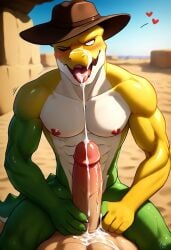 abs ai_generated anthro anthro_male balls biceps big_balls big_penis blowjob blush cowboy_hat crocodile crocodilian cum cum_in_mouth cum_on_body cum_on_face cum_on_penis cum_on_tongue ejaculation erection gay gummigoo_(the_amazing_digital_circus) looking_at_viewer male male/male male_only muscular muscular_male nipples nude_male pecs penis reptile smile the_amazing_digital_circus toned_body toned_male tongue tongue_out twall97 white_eyes wink winking winking_at_viewer