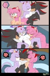 1boy 2girls amber_eyes amy_rose anthro anthro_on_anthro anthro_only anthro_penetrated anthro_penetrating_anthro anthrofied areolae bed big_breasts bisexual_(female) black_fur blaze_the_cat blush breast_sucking breasts closed_eyes cuddling cum cum_in_pussy cum_inside doggy_style female forehead_jewel fur furry furry_only green_eyes impregnation kissing large_breasts laying_on_back male multiple_girls nipple_suck nipples on_bed panels penetration penis_in_pussy pepamintop pink_fur purple_fur sega sex sex_from_behind shadow_the_hedgehog sonic_(series) sonic_the_hedgehog_(series) straight sucking_nipples vagina vaginal_penetration vaginal_sex white_fur wholesome x-ray