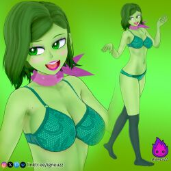 1girls 2024 2024s artist_name artist_signature belly_button big_breasts bikini blurry_background breasts choker cleavage disgust_(inside_out) disney eyelashes female female female_focus female_only green_eyes green_hair green_skin hair hi_res huge_breasts igneuzz inside_out inside_out_2 jpeg large_breasts legwear navel open_mouth pink_choker pixar raised_eyebrow revealing_clothes short_hair signature skimpy_clothes solo solo_female solo_focus stockings string_bikini tagme teeth thick_thighs thigh_highs thighhighs thighs tongue_out voluptuous wide_hips