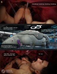 3d_(artwork) bodily_fluids comic crimsoncreaturecreations cum digital_media_(artwork) duo feral gastropod genital_fluids hi_res human human_prey laboratory male male/male mammal masturbation mollusk oral_vore organs slug soft_vore stomach story story_in_description vore willing_prey