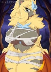 aurora_(nbanoob) big_breasts breasts cleavage female furry huge_breasts lak37 pokemon pokemon_(species) thick_thighs wide_hips zeraora