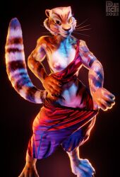 1girls 3d absurd_res black_stripes breasts clothing dreamworks felid female female_only fur hi_res kung_fu_panda mammal master_tigress muscular nipples orange_body orange_fur pantherine picti red_eyes small_breasts solo stripes tagme tiger yellow_sclera