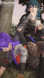 2girls 3d byleth_(fire_emblem) byleth_(fire_emblem)_(female) defeated defeated_heroine female female_only femdom femsub fire_emblem fire_emblem:_three_houses foulveins human_chair human_furniture nintendo shez_(female)_(fire_emblem) shez_(fire_emblem) sitting_on_back sitting_on_person slave tea_cup teacup