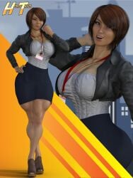 1girls 3d asian asian_female athletic athletic_female bsgstudio character_sheet female female_only fit_female hero_tales hourglass_figure large_ass large_breasts lois_cho muscular muscular_female muscular_thighs reporter skirt solo thebsgguy thick_thighs