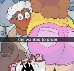 1girls ass bee_(bee_and_puppycat) bee_and_puppycat big_ass blush cartoon_hangover fat_ass female large_ass meme puppycat she_wants_to_order text