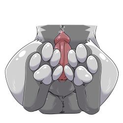 1:1 2022 absurd_res alpha_channel animal_genitalia animal_penis azzyyeen balls big_balls big_penis bodily_fluids canine_penis erection feet feral foot_fetish foot_focus fur generation_3_pokemon genital_fluids genitals grey_body grey_fur hi_res hindpaw knot knot_in_sheath male multicolored_body multicolored_fur nintendo pawpads paws penis pokemon pokemon_(species) poochyena precum presenting presenting_penis sheath simple_background solo transparent_background two_tone_body two_tone_fur video_games