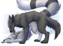 2022 4_toes absurd_res ambiguous_penetration blue_eyes blue_pawpads canid canine closed_eyes duo ears_back eyebrows eyelashes feet female female_penetrated feral feral_on_feral feral_penetrated feral_penetrating feral_penetrating_feral fur fur_markings grey_body grey_fur heart hi_res jay_(zenrii) licking male male/female male_penetrating male_penetrating_female mammal markings narrowed_eyes neck_lick on_bottom on_top pawpads paws penetration pivoted_ears sex signature simple_background toes tongue tongue_out white_body white_fur zenrii