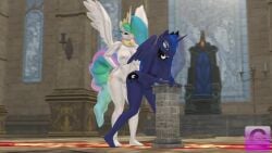 1futa 1girls 3d animated anthro bent_over breasts completely_nude cum_inside female friendship_is_magic from_behind futa_on_female futanari gorilka horsecock incest moaning my_little_pony nude nude_female nude_futanari oral orgasm princess_celestia_(mlp) princess_luna_(mlp) siblings sisters sound tagme thrusting video