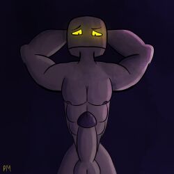 big_balls big_cock big_penis digital_drawing_(artwork) enderman huge_cock male male_only minecraft mojang muscle muscle_arms muscles muscular muscular_male standing yellow_eyes