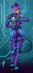 ass black_cat_sombra breasts fully_clothed latina overwatch overwatch_2 purple_eyes purple_hair sombra tagme tyrana