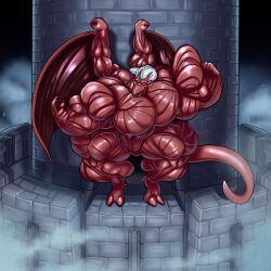 abs biceps brooklyn_(gargoyles) furry gargoyles gay male male_focus male_only muscle muscles muscular muscular_arms muscular_ass muscular_back muscular_legs muscular_male muscular_thighs nipples pecs poodledoodles veins wings