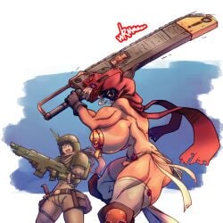 2022 2girls adepta_sororitas amazon armor astra_militarum breasts chainsword color faceless_female female female_only firearm giantess guardswoman_(warhammer_40k) gun huge_breasts human imperial_guard imperium_of_man lasgun long_hair mini_giantess muscular_female n647 pale_skin pasties purity_seal rifle sister_of_battle sister_repentia size_difference skimpy sword tanline thick_thighs transparent_background warhammer_(franchise) warhammer_40k weapon wide_hips