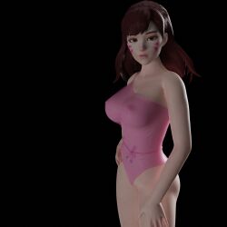 1girls 3d aretikos big_breasts blender blizzard_entertainment d.va female female_only hands_on_hips looking_at_viewer modeling overwatch pose posing see-through_clothing self_upload solo swimsuit swimwear