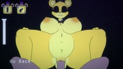 animatronic big_breasts bowtie_collar cowgirl_position five_nights_at_freddy's five_nights_at_fuzzboob's furry glazed_(artist) golden_freddy_(fnaf) hands_on_thighs rule_63 straight thick thick_thighs top_hat vaginal_penetration