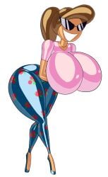 big_breasts brown_hair casetermk disney female female_only knick_knack pixar sunglasses sunnification sunny_miami thick_thighs