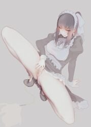 1girls big_breasts black_hair brunette catheter censored crouching eyes_closed female female_only female_urethral_insertion hairless_pussy koma440 large_breasts leaning_back light-skinned_female maid maid_uniform medium_breasts narberal_gamma overlord_(maruyama) pale-skinned_female peeing pussy solo spread_legs spreading_pussy squatting tagme urethral_insertion white_skin