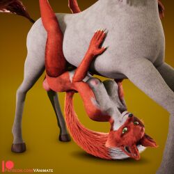 anthro belly_riding breasts canid canine centaur duo equid equid_taur female fox furry game_(disambiguation) herm hi_res humanoid humanoid_taur intersex intersex/female mammal mammal_taur penetration taur underbelly vaginal_penetration vanimate vanimateapp