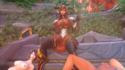 1futa 1girls 3d alexstrasza balls big_breasts big_penis blood_elf cum dark-skinned_futanari dark_skin dragon dragonflight female futanari huge_balls huge_cock human humanoid light-skinned_female light_skin penis reey_art self_upload world_of_warcraft