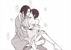 attack_on_titan eremika eren_jaeger kissing mikasa_ackerman sex tomogna