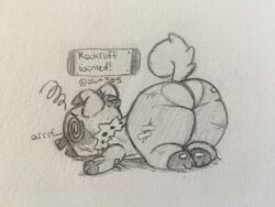 ass ass_up big_butt blush fainted pokemon rockruff sketch zlut385