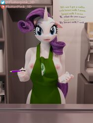 3:4 3d_(artwork) absurd_res anthro areola big_breasts bodily_fluids breast_milking breasts clothed clothing digital_media_(artwork) equid equine female flutterpink_3d friendship_is_magic hasbro hi_res horn iced_latte_with_breast_milk lactating mammal meme my_little_pony nipples nude pink_areola pink_nipples rarity_(mlp) solo straight_hair surprised_expression unicorn