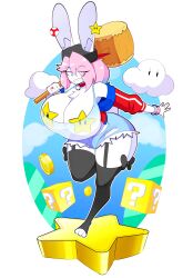 1girls ?_block big_breasts breasts cloud coin female female_only huge_breasts mario_(series) peanut_butter_(theycallhimcake) star super_mario_bros. tagme theycallhimcake white_body wide_hips