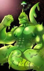 abs alien ben_10 cartoon_network curved_penis dripping foreskin genitals goop_(ben_10) green_body green_nipples hi_res humanoid humogoopsaur humungousaur hybrid male male_focus male_only ninedlc99 nipples nude penis polymorph polymorph_(ben_10) solo vaxasaurian vein veiny_penis