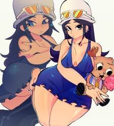 big_breasts breasts dress dressrosa female hat jiansketch male nico_robin one_piece sunglasses tagme