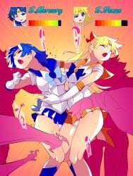 2girls ami_mizuno anaro_gu_mochi_kome/ho_chin bishoujo_senshi_sailor_moon bow clothing female female_focus minako_aino monster multiple_girls panties sailor_mercury sailor_venus skirt small_breasts tagme