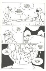 anthro black_and_white comic english_text furry greg_panovich speech_bubble tagme text