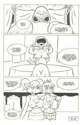 anthro black_and_white comic english_text furry greg_panovich speech_bubble tagme text