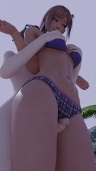 1futa 1girls 3d artist_request breasts clothed clothing d.va dead_or_alive duo female futa_on_female futanari grabbing_breasts grabbing_from_behind honoka_(doa) intersex light-skinned_female light-skinned_futa light_skin low-angle_view mostly_nude overwatch penis source_request standing thick_thighs thigh_sex thighs