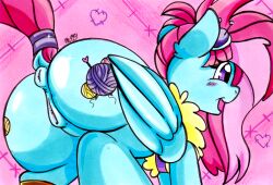 animal_genitalia animal_pussy anus ass blush dock equid equine equine_pussy female feral friendship_is_magic genitals heart horse imaranx kerfuffle_(mlp) mammal my_little_pony open_mouth open_smile pegasus pony pussy smile solo traditional_media_(artwork) wings