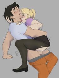 1boy 1girls 2022 ambiguous_penetration artist_logo balls biting biting_lip biting_neck biting_own_lip black_clothing black_flats black_hair black_legwear black_pantyhose blonde_hair blush canon_couple carrying_partner carrying_position closed_eyes confinement_(lord_bung) connor_cornwall couple couple_(romantic) cuknite32 d-class dated flats gray_background grey_background grey_clothing grey_underwear holding_partner human human_only implied_vaginal light-skinned_female light_skin lipstick lipstick_mark motion_lines natalie_powers office_lady open_mouth orange_clothing orange_pants pants pants_down pantyhose passionate penetration penis pink_clothing pink_shirt ponytail romantic scp scp_foundation scp_scientist sex shirt solid_color_background straight tan-skinned_male tan_skin teeth torn_clothes torn_pantyhose watermark wet wet_pussy white_clothing white_shirt