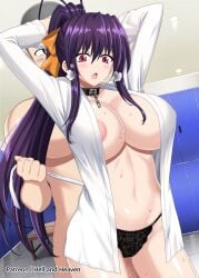 1boy 1girls akeno_himejima big_breasts breasts censored hellandheaven high_school_dxd large_breasts long_hair matsuda_(high_school_dxd) netorare ntr purple_hair