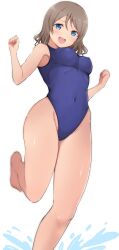 blue_eyes breasts grey_hair love_live! love_live!_sunshine!! one-piece_swimsuit swimsuit watanabe_you wewe