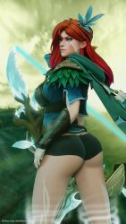 1girls 3d ass ass_focus dota_2 female_only ginger mavixtious panties tagme windranger