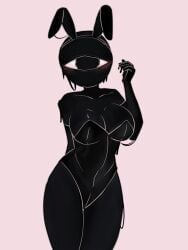 1girls artist_request big_breasts black_body black_skin bunnysuit cyclops doors_(roblox) fem_seek female female_only horror looking_at_viewer monster monster_girl roblox roblox_game rule_63 seek_(doors) shiny_skin source_request tagme