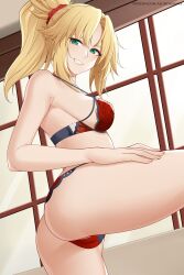 1girls aslindsamure big_breasts breasts fate/grand_order fate_(series) mordred_(fate) mordred_(swimsuit_rider) solo