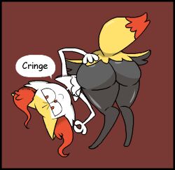 animated black black_ass braixen cringe_dialogue fur huge_ass legs no_humans pokémon_(species) pokemon pokemon_(species) red_fur shortstack vilepluff yellow