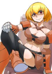 1girls armor big_breasts blonde_hair cleavage clementine_(overlord) overlord_(maruyama) short_hair skimpy_armor tagme unconvincing_armor zeiminarai