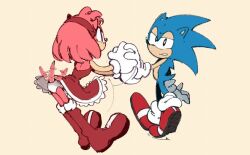 amy_rose anthro clothing duo female male mobian_(species) nokonorii panties pantyshot sega sonic_(series) sonic_the_hedgehog sonic_the_hedgehog_(series) tail tail_wagging upskirt wagging_tail white_panties wholesome