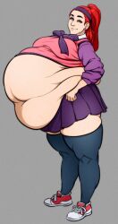 ashvenit bbw belly belly_fat belly_fetish belly_focus belly_overhang big_belly deep_navel disproportional exposed_fat_belly fat fat_belly fat_female fat_fetish fat_rolls female female_focus female_only flabby_belly hyper_belly massive_belly morbidly_obese_female obese overweight_female ruby_(ashvenit) school_uniform schoolgirl ssbbw