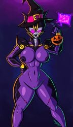 airachnid big_breasts breasts halloween naked naked_female nipples nude nude_female pink_eyes purple_nipples purple_skin pussy redartist robot robot_girl robot_humanoid thick_thighs thighs transformers transformers_prime vagina witch_hat