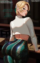 1girls aramyx ass ass_focus big_ass blonde_hair female fire_emblem fire_emblem:_three_houses flare_pants forbidden_pants huge_ass ingrid_brandl_galatea looking_at_viewer looking_back seductive seductive_look skintight skintight_clothing thick_thighs thighs tight_clothes tight_clothing tight_fit tight_pants wide_hips