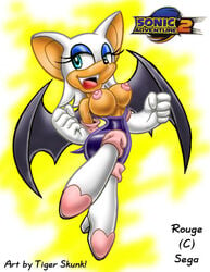 bat breasts female rouge_the_bat solo sonic_(series) tail tiger_skunk