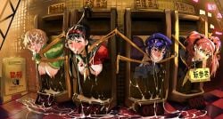 4girls ahe_gao amagi_yukiko atlus black_hair blue_eyes blue_hair blush bondage breasts brown_eyes brown_hair corrupted corruption cum_in_mouth defeated defeated_heroine erect_nipples exposed_breasts female femsub free_use fucked_silly hanging_breasts heart-shaped_pupils hi_res human human_toilet human_urinal humiliation idlecil idlecum investigation_team jacket kujikawa_rise large_breasts long_hair looking_at_viewer medium_breasts megami_tensei multiple_females multiple_girls multiple_subs nipples nude nude_female outerwear pale-skinned_female pale_skin party_wipe persona persona_4 pubic_hair public_use pussy restrained satonaka_chie sega shadow_(persona) shadow_chie shadow_self_(persona) shirogane_naoto short_hair sportswear stuck_in_wall through_wall tied_up toilet tomboy topwear track_jacket twintails urinal wip work_in_progress yellow_eyes